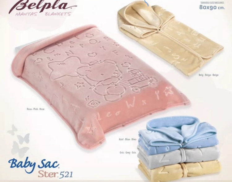 Picture of 521 WINTER BABY BLANKET / SACK 80X90CM WITH ZIP UP & BUTTONS